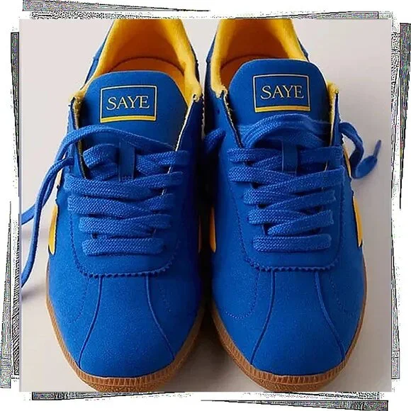 Blue & Yellow Retro 70's Inspired "M70 Dart" Vegan Suede Sneakers (EU 37) SAYE - Picture 3 of 4